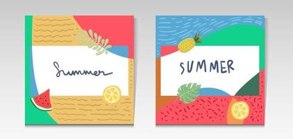 Summer sale tropical social media post template vector