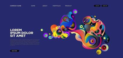 Vector abstract liquid and fluid illustration landing page