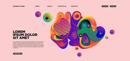 Vector abstract liquid and fluid illustration landing page