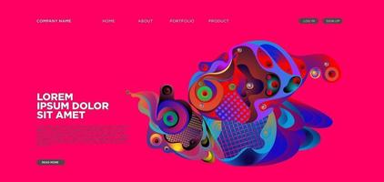 Vector abstract liquid and fluid illustration landing page