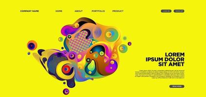 Vector abstract liquid and fluid illustration landing page