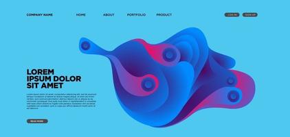 Vector abstract liquid and fluid illustration landing page