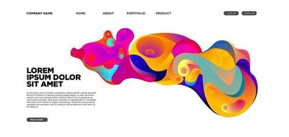 Vector abstract liquid and fluid illustration landing page