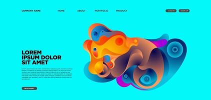 Vector abstract liquid and fluid illustration landing page