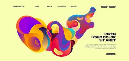 Vector abstract liquid and fluid illustration landing page