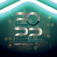 Happy new year vector illustration with 2022 silver text effect