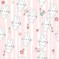 Cute rabbit cartoon seamless pattern vector