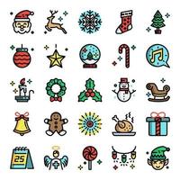 conjunto de iconos de navidad vector