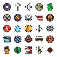 superhero icon set vector