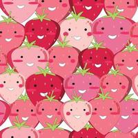 Cute strawberry cartoon seamless pattern