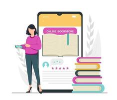 Book lover, reading, library concept vector