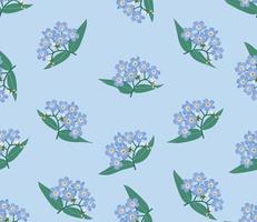 Spring floral seamless pattern. Blue flower forget-me-not ornamental background. vector