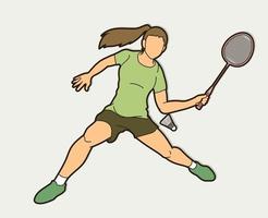 Badminton Female Player vector