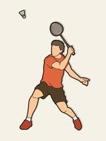 jugador masculino de bádminton vector