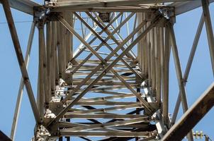 Fragment of the structure of a tower of a high voltage line photo