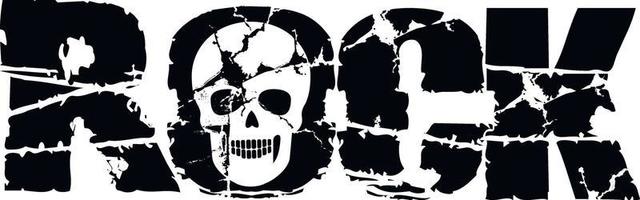 camisetas de diseño vintage rock skull-grunge vector