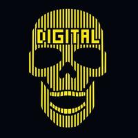 Digital skull-grunge vintage design t shirts vector