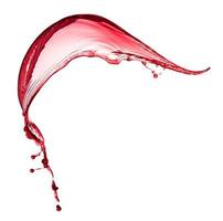 Single splash of red wine isolated on white background photo