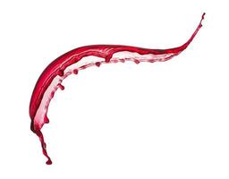 Red wine splash isolated on white background photo