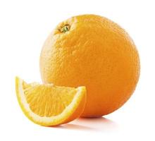 Fresh ripe orange fruit isolated on white background photo
