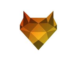 Vector polygonal triangular illustration of fox head.