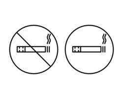 No fumar icono de vector de línea delgada. icono de plano aislado sobre fondo blanco.