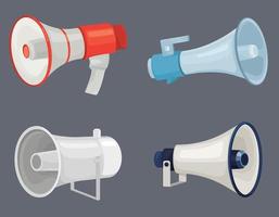 Set of different megaphones. vector