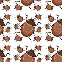 Beetle insect seamless background vector