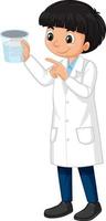 A boy cartoon character wearing laboratory coat vector