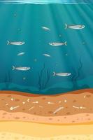 Fish and plankton in the water vector