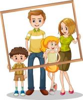 Isolated family picture with photo frame vector