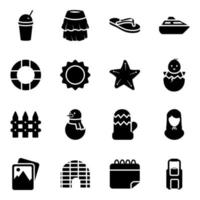 conjunto de iconos de objetos y accesorios vector