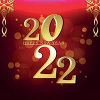 2022 new year event party greeting card with golden text effect vector