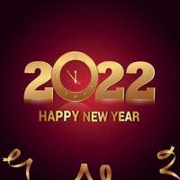 Happy new year celebration greeting card with creative golden text effect vector