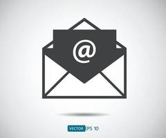 Envelope Mail icon Flat design style. Direct message, sms vector illustration