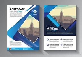 blue flyer business template vector