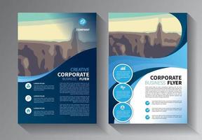 blue flyer business template vector