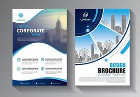 blue flyer business template vector