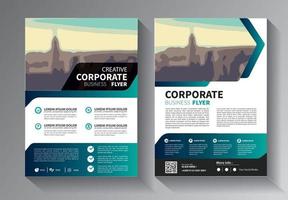 Brochure design, cover modern layout, annual report, poster, flyer in A4 with colorful triangles, geometric shapes for tech, science, market with light background vector