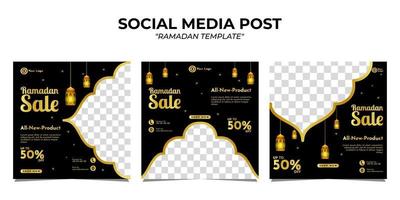 plantilla de publicación de redes sociales de venta de Ramadán vector