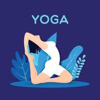 Woman Practicing Yoga Asana Outdoor vector