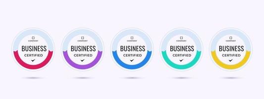 Certified badge logo design for business company training badge certificates to determine based on criteria. Set of bundle certification, colorful vector illustration template.