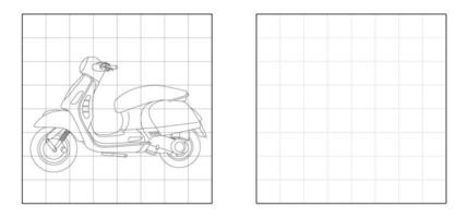 Copie la imagen de la caricatura del contorno de la motocicleta vector