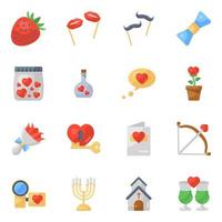 Wedding and Honeymoon Element icon set vector