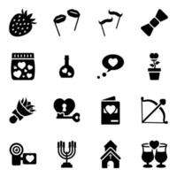 Wedding and Honeymoon Element icon set vector