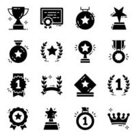 Rewards and Medals icon set vector