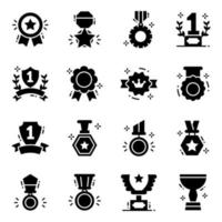 Performance and Achievement Awards icon set vector