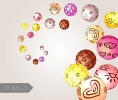 Creative 3D balls. Abstract background. vector