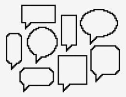 Set of speech bubbles pixel art vector