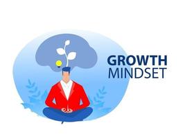 businessman dreaming about growth mindset vector